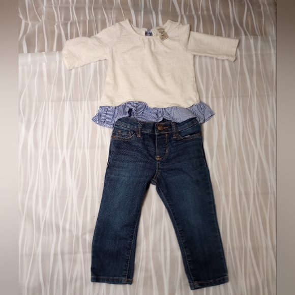 OshKosh B'gosh Other - Oshkosh B'gosh Two piece Set Blue White Denim Size 18M